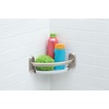 image:imageMoen LR2354DBN Bathroom Safety 9Inch Curved Bathroom Grab Bar with Integrated Corner Shelf Brushed NickelBrushed Nickel