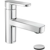 image:imageMoen Laris Chrome OneHandle Single Hole Modern Bathroom Sink Faucet with Optional Deckplate and Spring Loaded Drain Assembly 84014Chrome