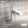 image:imageMoen Laris Chrome OneHandle Single Hole Modern Bathroom Sink Faucet with Optional Deckplate and Spring Loaded Drain Assembly 84014Chrome