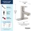 image:imageMoen Laris Chrome OneHandle Single Hole Modern Bathroom Sink Faucet with Optional Deckplate and Spring Loaded Drain Assembly 84014Spot Resist Brushed Nickel