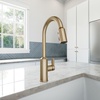image:imageMoen Meena One Handle Kitchen Faucet with Pull Down Sprayer High Arc Kitchen Sink Faucet Featuring Reflex System and Duralock Quick Connect Spot Resist Stainless 87270SRSBronzed Gold
