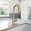 image:imageMoen Meena One Handle Kitchen Faucet with Pull Down Sprayer High Arc Kitchen Sink Faucet Featuring Reflex System and Duralock Quick Connect Spot Resist Stainless 87270SRSBronzed Gold