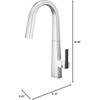 image:imageMoen Nio Chrome One Handle Pulldown Kitchen Faucet with Power Clean Accent Handle Included for Customizing S75005Chrome