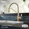 image:imageMoen Nolia Chrome OneHandle PreRinse Spring Kitchen Faucet with Pull Down Sprayer Single Hole Kitchen Sink Faucet with Soap Dispenser 87886Bronzed Gold
