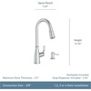 image:imageMoen Nolia Chrome OneHandle PreRinse Spring Kitchen Faucet with Pull Down Sprayer Single Hole Kitchen Sink Faucet with Soap Dispenser 87886Bronzed Gold