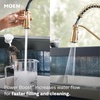 image:imageMoen Nolia Chrome OneHandle PreRinse Spring Kitchen Faucet with Pull Down Sprayer Single Hole Kitchen Sink Faucet with Soap Dispenser 87886Bronzed Gold