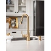 image:imageMoen Nolia Chrome OneHandle PreRinse Spring Kitchen Faucet with Pull Down Sprayer Single Hole Kitchen Sink Faucet with Soap Dispenser 87886Bronzed Gold