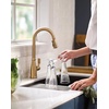 image:imageMoen Nolia Chrome OneHandle PreRinse Spring Kitchen Faucet with Pull Down Sprayer Single Hole Kitchen Sink Faucet with Soap Dispenser 87886Bronzed Gold