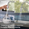 image:imageMoen Nolia Chrome OneHandle PreRinse Spring Kitchen Faucet with Pull Down Sprayer Single Hole Kitchen Sink Faucet with Soap Dispenser 87886Chrome