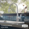 image:imageMoen Nolia Chrome OneHandle PreRinse Spring Kitchen Faucet with Pull Down Sprayer Single Hole Kitchen Sink Faucet with Soap Dispenser 87886Chrome