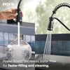 image:imageMoen Nolia Chrome OneHandle PreRinse Spring Kitchen Faucet with Pull Down Sprayer Single Hole Kitchen Sink Faucet with Soap Dispenser 87886Matte Black