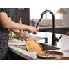 image:imageMoen Nolia Chrome OneHandle PreRinse Spring Kitchen Faucet with Pull Down Sprayer Single Hole Kitchen Sink Faucet with Soap Dispenser 87886Matte Black