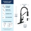 image:imageMoen Nolia Chrome OneHandle PreRinse Spring Kitchen Faucet with Pull Down Sprayer Single Hole Kitchen Sink Faucet with Soap Dispenser 87886Matte Black