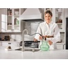 image:imageMoen Nolia Chrome OneHandle PreRinse Spring Kitchen Faucet with Pull Down Sprayer Single Hole Kitchen Sink Faucet with Soap Dispenser 87886Spot Resist Stainless