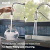 image:imageMoen Nolia Chrome OneHandle PreRinse Spring Kitchen Faucet with Pull Down Sprayer Single Hole Kitchen Sink Faucet with Soap Dispenser 87886Spot Resist Stainless