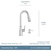 image:imageMoen Nolia Chrome OneHandle PreRinse Spring Kitchen Faucet with Pull Down Sprayer Single Hole Kitchen Sink Faucet with Soap Dispenser 87886Spot Resist Stainless