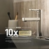 image:imageMoen Nolia Chrome OneHandle PreRinse Spring Kitchen Faucet with Pull Down Sprayer Single Hole Kitchen Sink Faucet with Soap Dispenser 87886Spot Resist Stainless