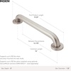 image:imageMoen R8916 Bathroom Safety 16Inch Stainless Steel Bathroom Grab Bar PeenedPeened
