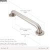 image:imageMoen R8916 Bathroom Safety 16Inch Stainless Steel Bathroom Grab Bar PeenedStainless