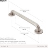 image:imageMoen R8924W Bathroom Safety 24Inch Grab Bar with Concealed Screws Glacier WhiteGlacier