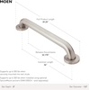 image:imageMoen R8924W Bathroom Safety 24Inch Grab Bar with Concealed Screws Glacier WhiteStainless