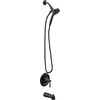 image:imageMoen Ronan Bronzed Gold SingleHandle Modern Tub and Shower Faucet with Handheld Rain Shower Spray Head Shower Handle Tub Spout and Valve 82021BZGMatte Black