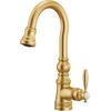 image:imageMoen S53004ORB Weymouth Shepherds Hook Pulldown Kitchen Bar Faucet Featuring Metal Wand with Power Clean OilRubbed BronzeBrushed Gold