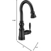 image:imageMoen S53004ORB Weymouth Shepherds Hook Pulldown Kitchen Bar Faucet Featuring Metal Wand with Power Clean OilRubbed BronzeMatte Black