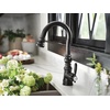 image:imageMoen S53004ORB Weymouth Shepherds Hook Pulldown Kitchen Bar Faucet Featuring Metal Wand with Power Clean OilRubbed BronzeMatte Black