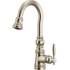 image:imageMoen S53004ORB Weymouth Shepherds Hook Pulldown Kitchen Bar Faucet Featuring Metal Wand with Power Clean OilRubbed BronzePolished Nickel