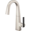 image:imageMoen S55005BL Nio OneHandle Bar Faucet Includes Secondary Finish Handle Option Matte BlackSpot Resist Stainless