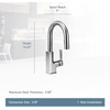 image:imageMoen S62308BG STo OneHandle High Arc Pulldown Modern Bar Faucet with Power Clean Brushed Gold