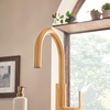 image:imageMoen S62308BG STo OneHandle High Arc Pulldown Modern Bar Faucet with Power Clean Brushed Gold