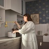 image:imageMoen S664 Traditional Wall Mount Swing Arm Folding Pot Filler Kitchen Faucet ChromeBrushed Gold