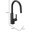 image:imageMoen S72308 STO OneHandle High Arc Pulldown Kitchen Faucet with Power Clean ChromeMatte Black