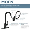 image:imageMoen S72308 STO OneHandle High Arc Pulldown Kitchen Faucet with Power Clean ChromeMatte Black