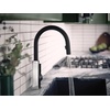 image:imageMoen S72308 STO OneHandle High Arc Pulldown Kitchen Faucet with Power Clean ChromeMatte BlackChrome