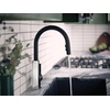 image:imageMoen S72308 STO OneHandle High Arc Pulldown Kitchen Faucet with Power Clean ChromeMatte BlackChrome