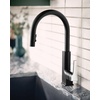 image:imageMoen S72308 STO OneHandle High Arc Pulldown Kitchen Faucet with Power Clean ChromeMatte BlackChrome