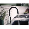 image:imageMoen S72308 STO OneHandle High Arc Pulldown Kitchen Faucet with Power Clean ChromeMatte BlackChrome