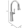 image:imageMoen S72608SRS Etch OneHandle High Arc Pulldown Kitchen Faucet with Power Clean ChromeChrome