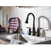 image:imageMoen S73204ORB Weymouth Two Handle Pulldown Bridge Kitchen Faucet Oil Rubbed BronzeMatte Black