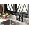image:imageMoen S73204ORB Weymouth Two Handle Pulldown Bridge Kitchen Faucet Oil Rubbed BronzeMatte Black