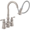 image:imageMoen S73204ORB Weymouth Two Handle Pulldown Bridge Kitchen Faucet Oil Rubbed BronzeSpot Resist Stainless