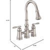image:imageMoen S73204ORB Weymouth Two Handle Pulldown Bridge Kitchen Faucet Oil Rubbed BronzeSpot Resist Stainless