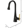 image:imageMoen Sinema Matte Black 3in1 Water Filtration OneHandle Pulldown Kitchen Faucet FS7235BL with Moen F9800 Advanced Carbon Water Filtration SystemMatte Black