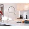 image:imageMoen Sinema Spot Resist Stainless SingleHandle Touchless High Arc Pulldown Kitchen Faucet Spring Kitchen Sink Faucet with Pulldown Sprayer Head and Wave Motion Sensor S5235EWSRS