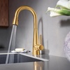 image:imageMoen Sleek Brushed Gold OneHandle High Arc Pulldown Modern Bar Faucet 7664BG