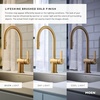 image:imageMoen Sleek Brushed Gold OneHandle High Arc Pulldown Modern Bar Faucet 7664BG