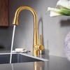 image:imageMoen Sleek Brushed Gold OneHandle High Arc Pulldown Modern Bar Faucet 7664BG